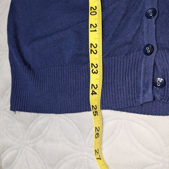 Women's Navy Blue Lace Back Cardigan Button Front XL Laps - Picture 9 of 13